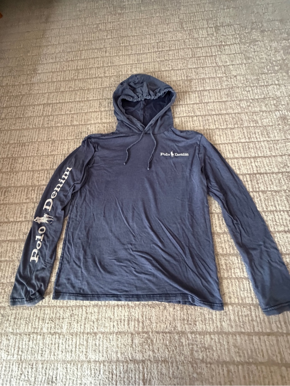 Ralph Lauren Polo Denim Navy Hooded Long-Sleeve Tee size M